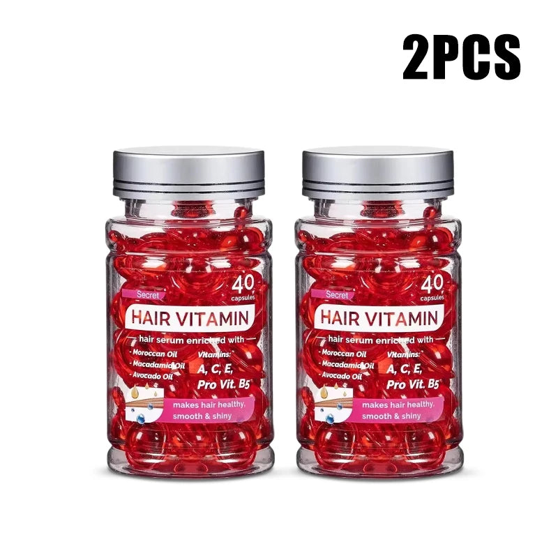 Óleo Marroquino Argan com Vitaminas | Nutrição Profunda, Brilho Radiante e Recuperação dos Fios DanificadosTreatment Products 40 Capsules