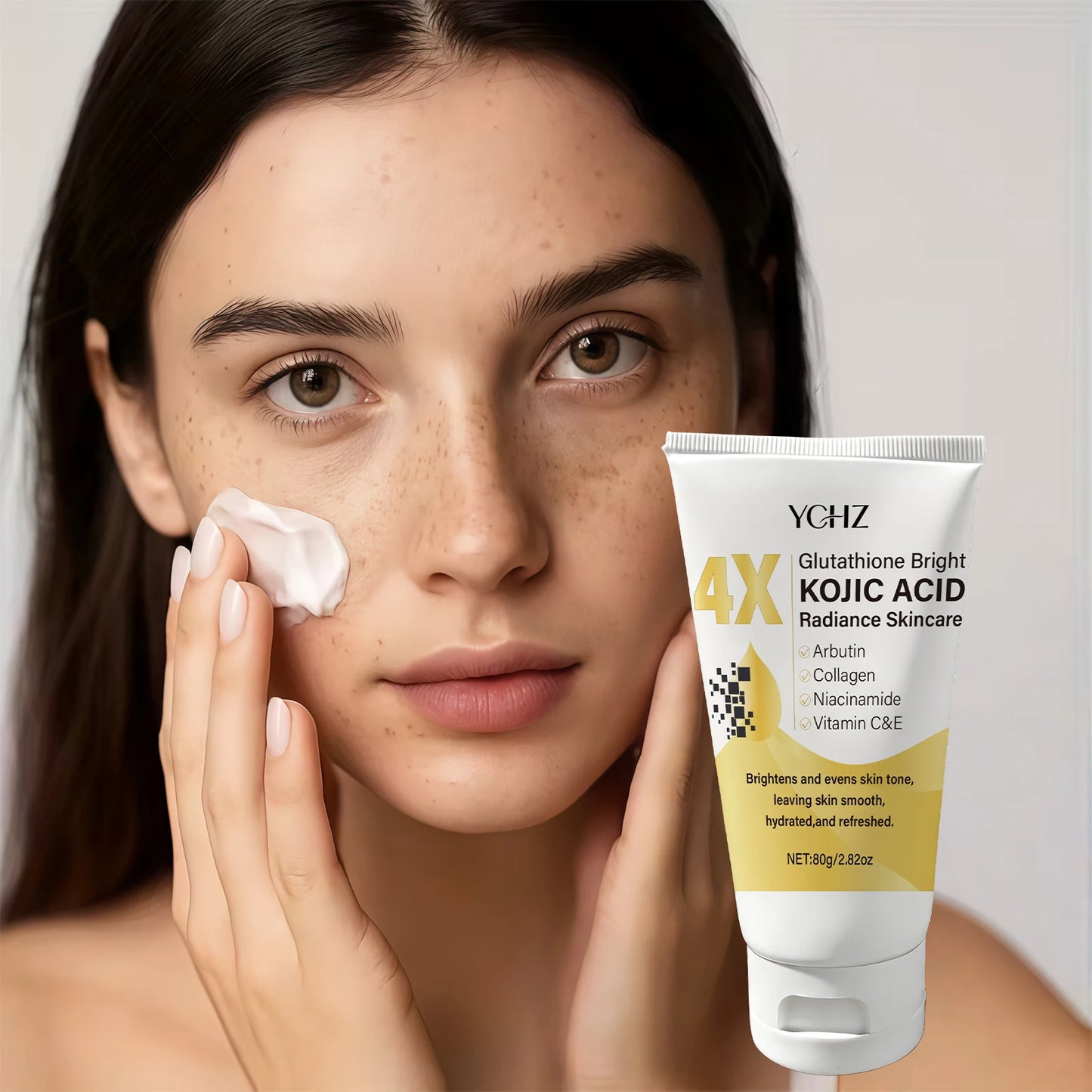 Creme Facial de Ácido Kójico YCHZ: Uniformização do Tom, Eliminação de Manchas e Controle de Oleosidade – Tratamento Clareador e Hidratante para o Dia e Noite