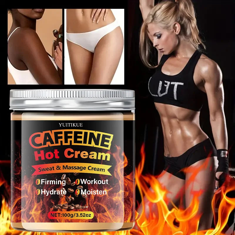 Creme Termogênico Caffeine Hot Cream YUITIKUE: Ação Firmadora, Hidratação Profunda e Potencializador de Treino – Tecnologia com Colágeno e Retinol
