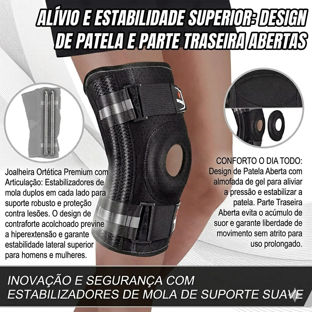 Joelheira de Alta Performance NEENCA com Estabilizadores de Mola – Prevenção de Lesões, Alívio da Dor no Joelho e Melhor Desempenho nos Esportes