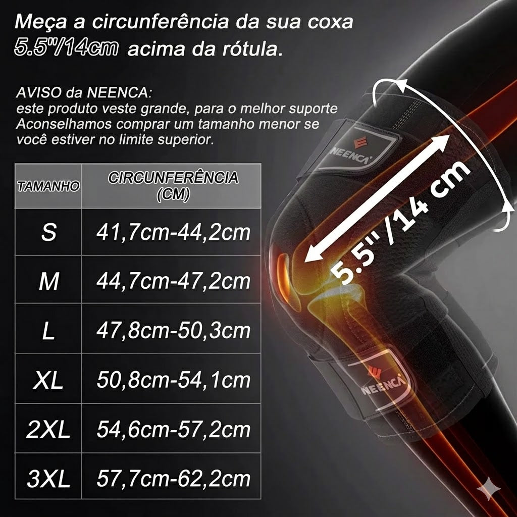 Joelheira de Alta Performance NEENCA com Estabilizadores de Mola – Prevenção de Lesões, Alívio da Dor no Joelho e Melhor Desempenho nos Esportes