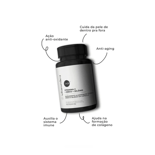 Cápsulas de Vitamina C, Zinco e Selênio – Imunidade, Colágeno e Antioxidante – 9
