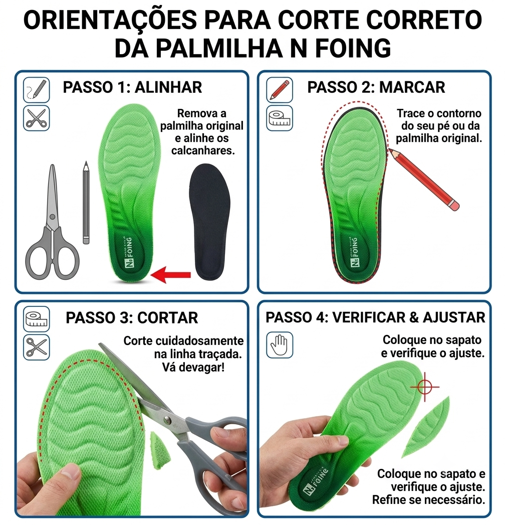 Palmilhas Ortopédicas 4D com Artemísia – Máximo Conforto, Absorção de Impacto e Suporte ao Arco
