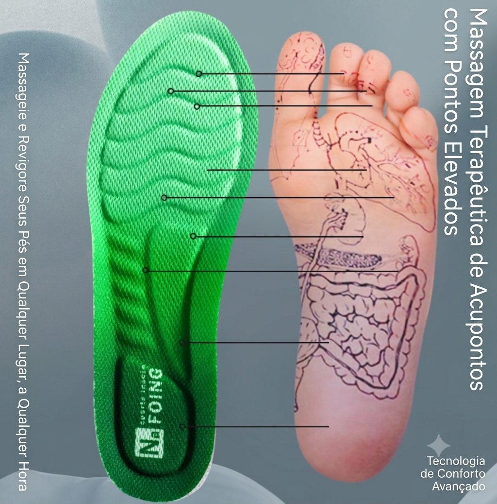 Palmilhas Ortopédicas 4D com Artemísia – Máximo Conforto, Absorção de Impacto e Suporte ao Arco